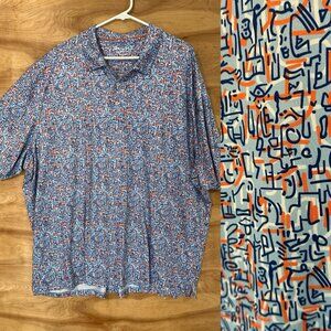 Maelreg Golf Performance Polo Shirt Mens 4XL Graffiti Short Sleeve Stretch